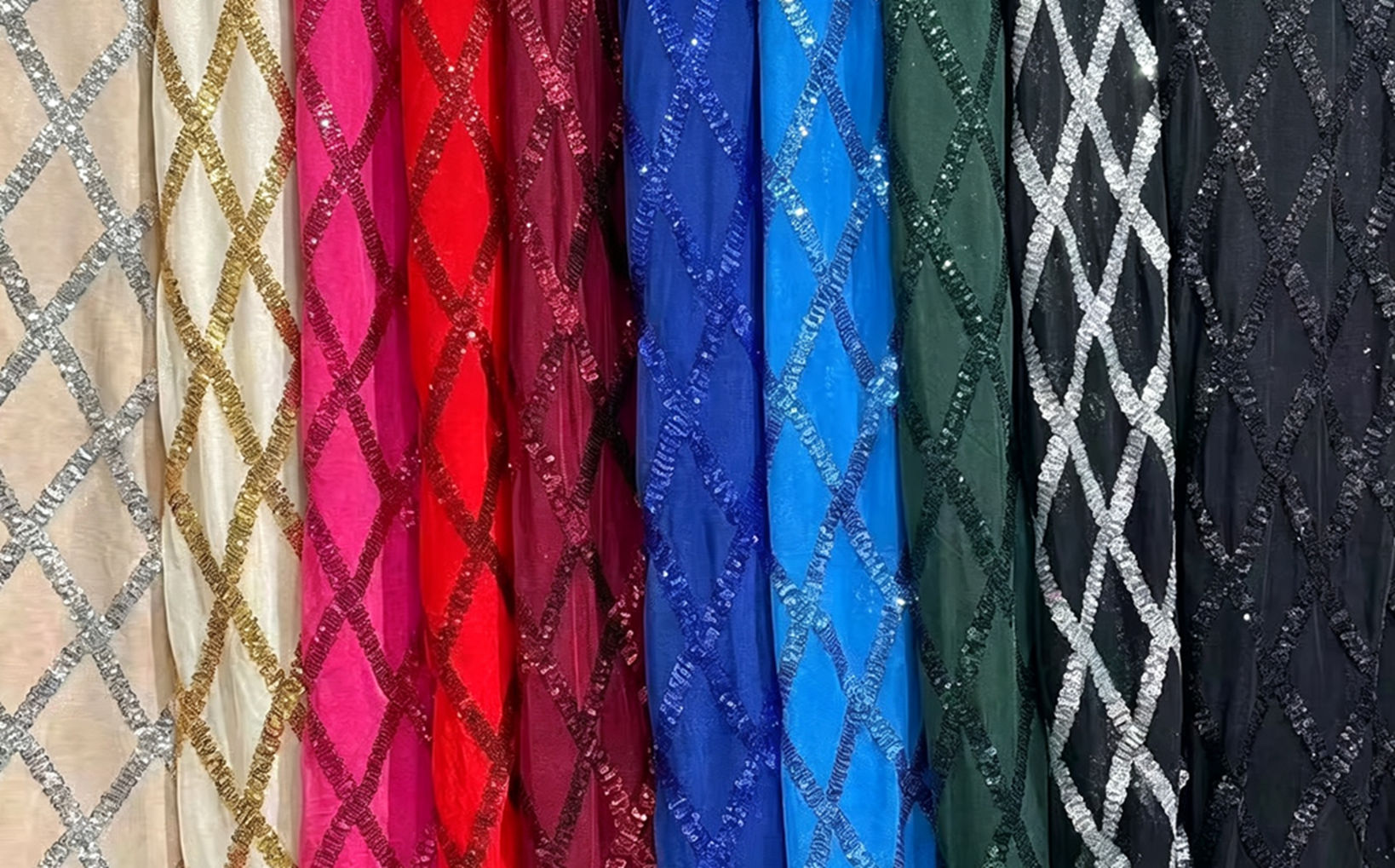 Tecido de Malha com Bordado de - Crystal Mesh Fabric avaliação e preço