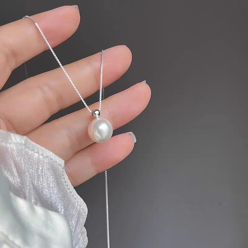 925 prata esterlina 8mm colar  - Pearl Trim Chain avaliação e preço
