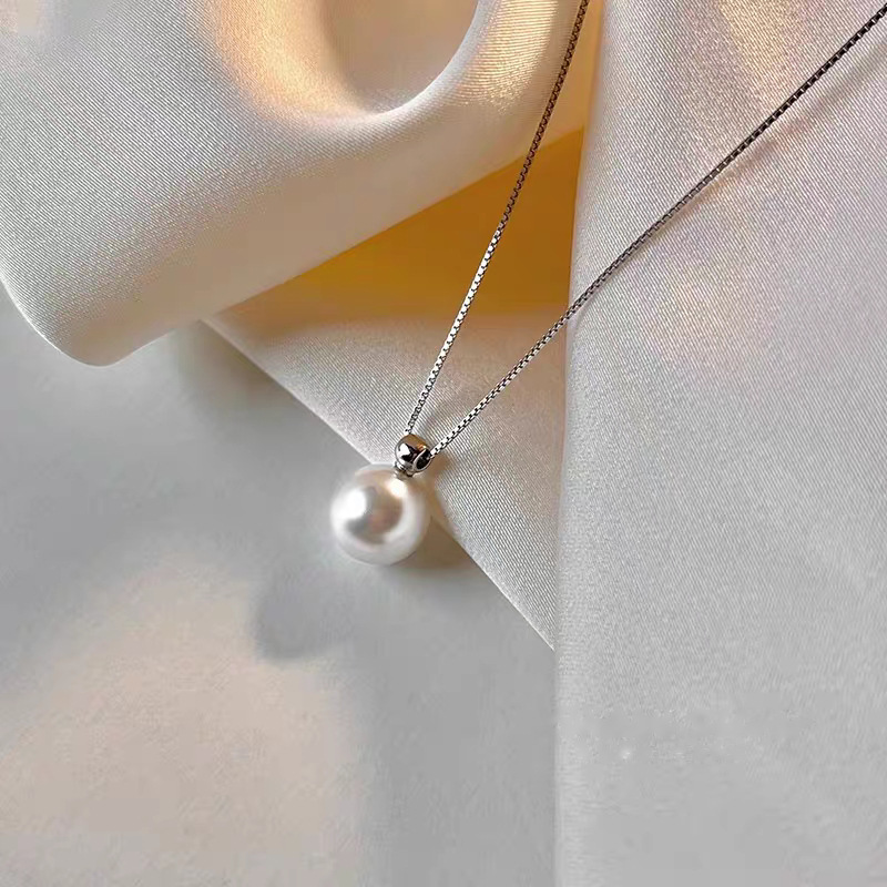 925 prata esterlina 8mm colar  - Pearl Trim Chain avaliação e preço
