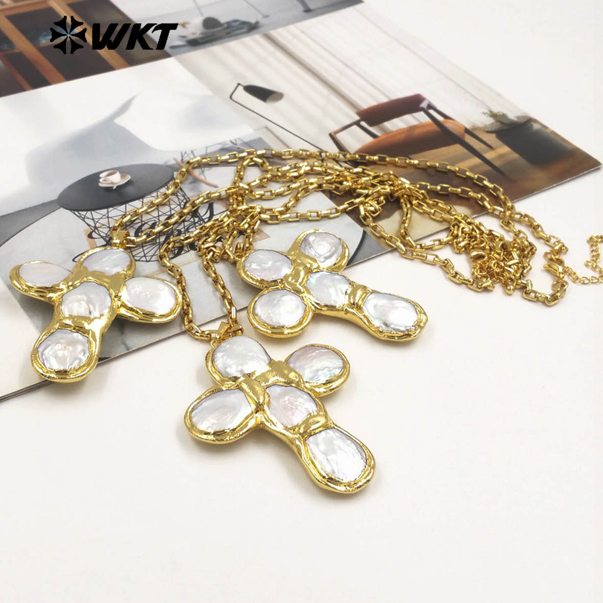 WT-JN349 Colar de Pérolas Natu - Pearl Trim Chain avaliação e preço