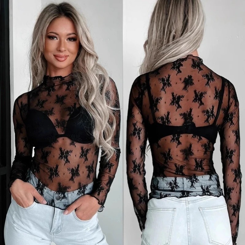 Top Cropped Sexy de Manga Long - Embellish Knit avaliação e preço