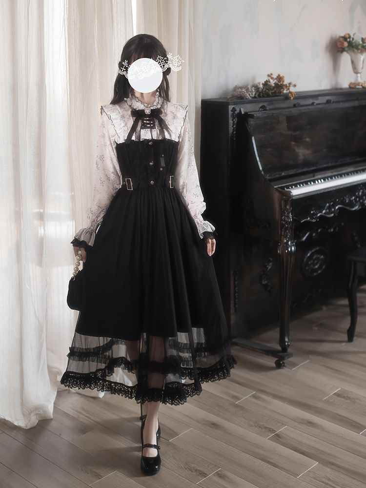 Vestido Lolita Vintage Francês - Elastic Lace Trim avaliação e preço